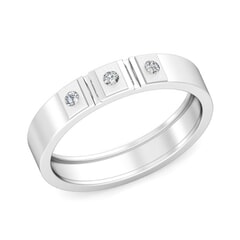 Platinum and 0.08 Carat F Color VS Clarity Diamond Band