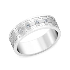 Platinum and 0.10 Carat F Color VS Clarity Diamond Band