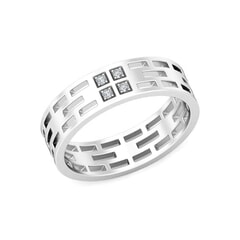 Platinum and 0.06 Carat F Color VS Clarity Diamond Band