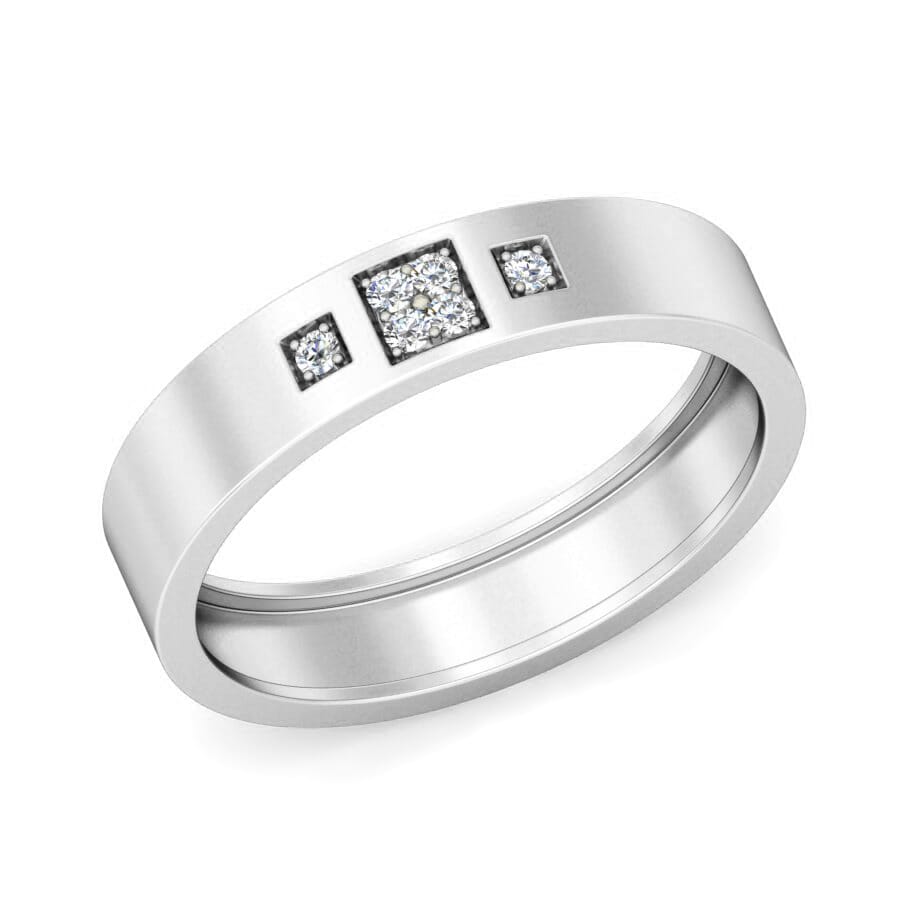 Platinum and 0.09 Carat F Color VS Clarity Diamond Band