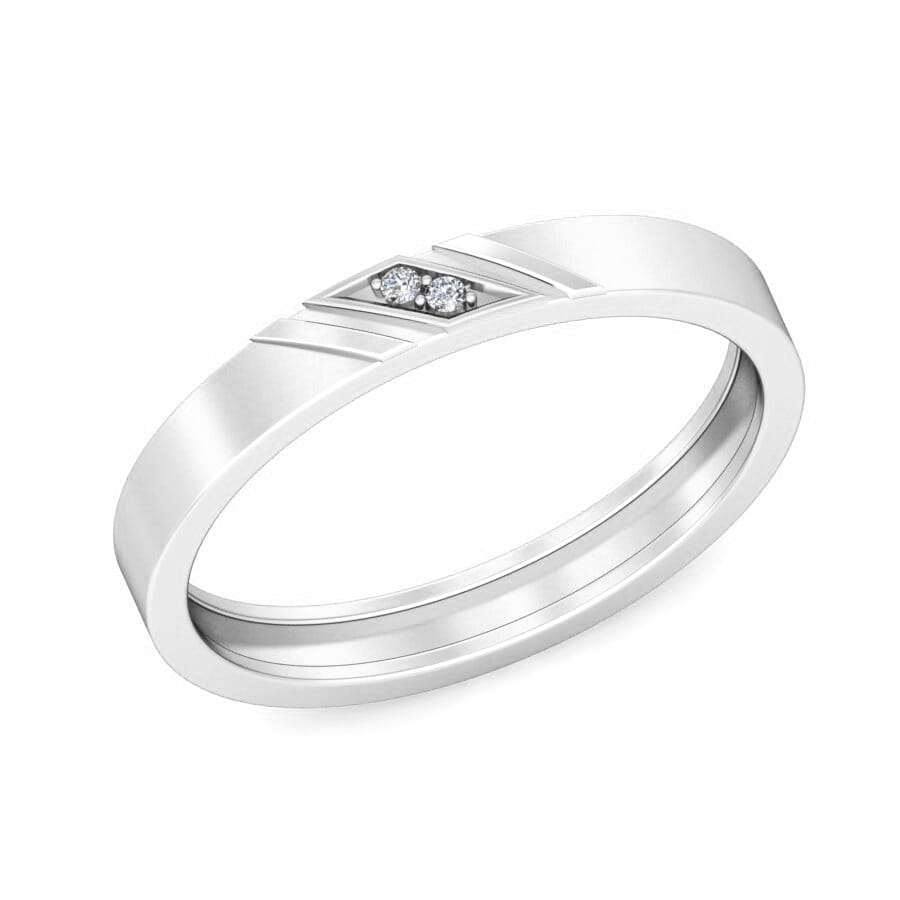 Platinum and 0.01 Carat F Color VS Clarity Diamond Band