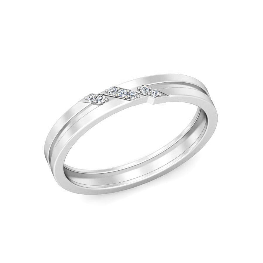 Platinum and 0.05 Carat F Color VS Clarity Diamond Band