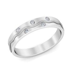 Platinum and 0.08 Carat F Color VS Clarity Diamond Band