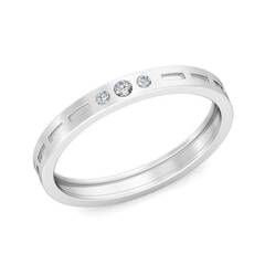 Platinum and 0.06 Carat F Color VS Clarity Diamond Band