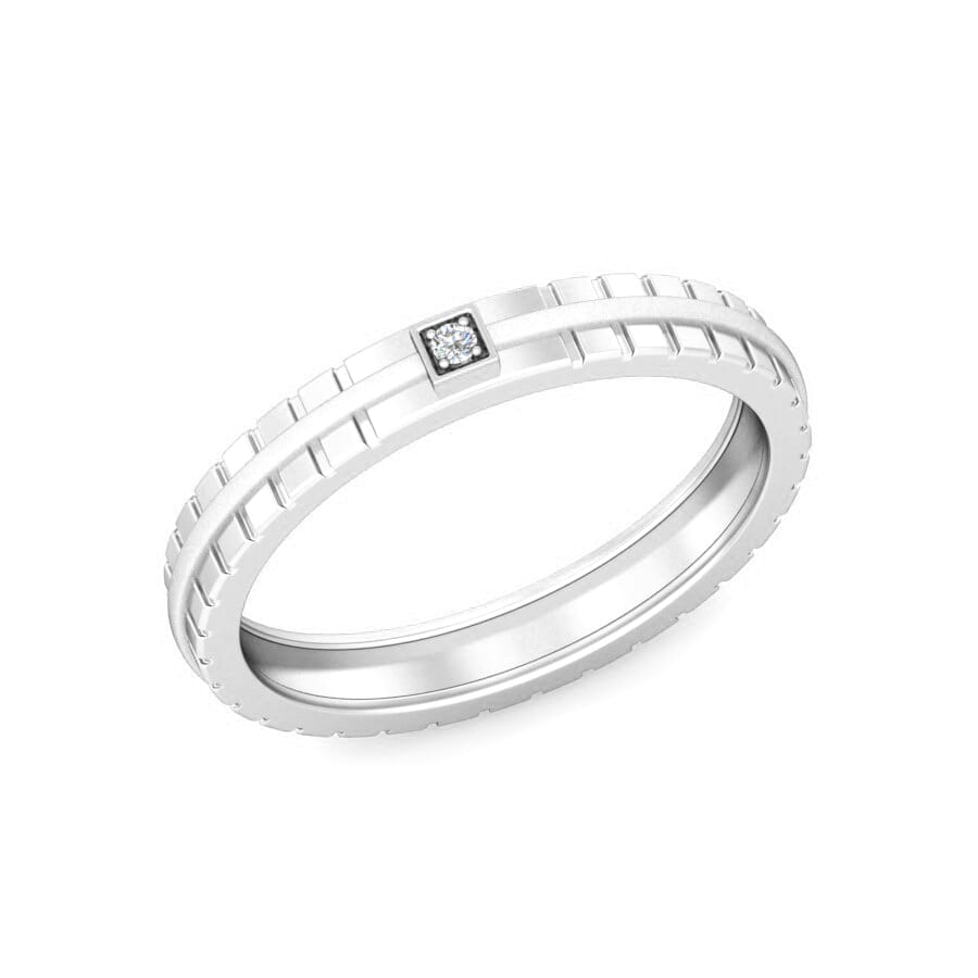 18KT Gold and 0.02 Carat F Color VS Clarity Diamond Band