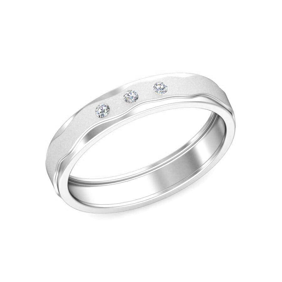 Platinum and 0.08 Carat F Color VS Clarity Diamond Band