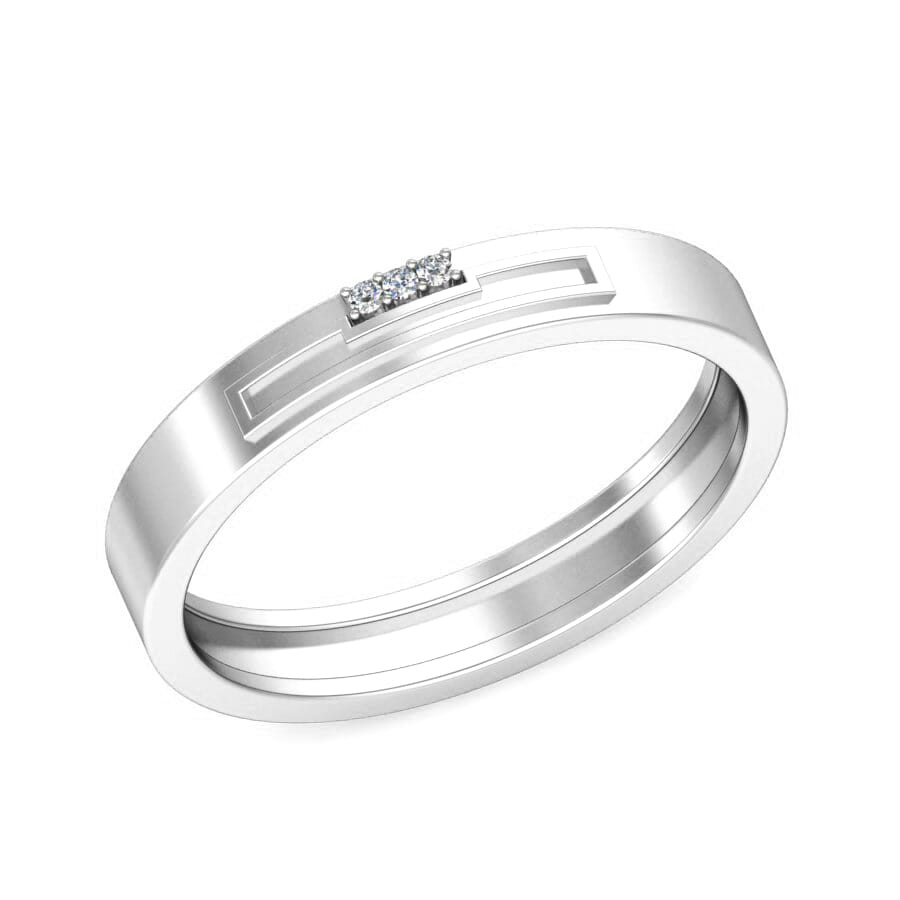 Platinum and 0.02 Carat F Color VS Clarity Diamond Band