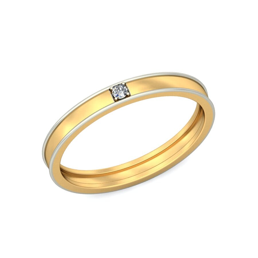 18KT Gold and 0.02 Carat F Color VS Clarity Diamond Band