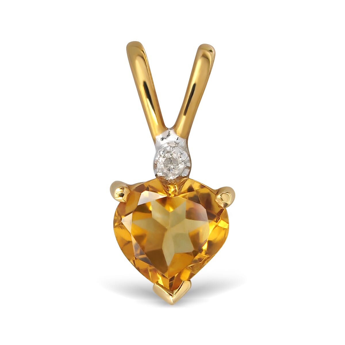 10K Gold Citrine Pendant