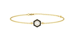 18KT Gold and 0.05 carat E-F/VS Diamond Chain Bracelet
