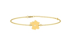 18KT Gold and 0.01 carat E-F/VS Diamond Chain Bracelet