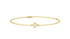 18KT Gold and 0.15 carat E-F/VS Diamond Chain Bracelet