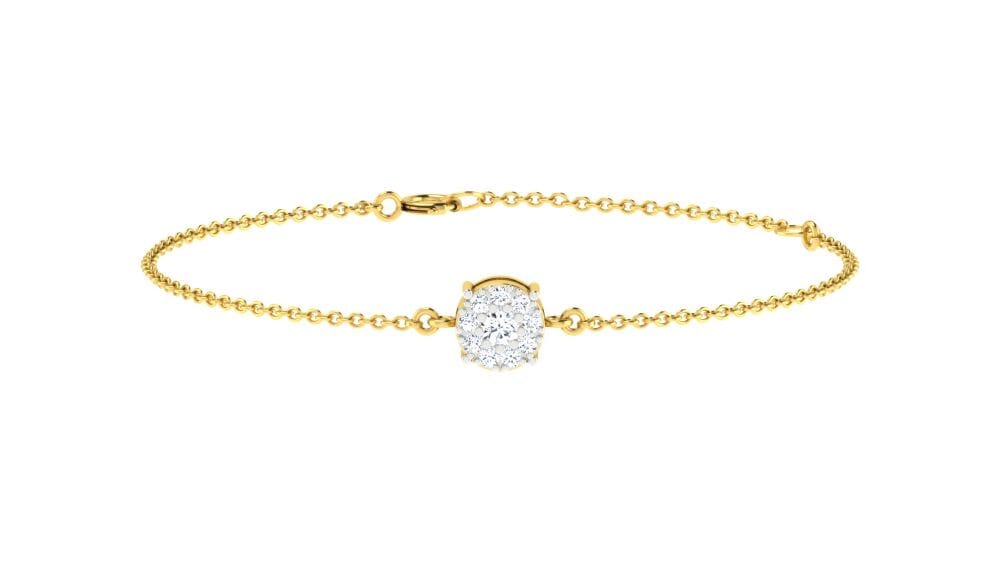 18KT Gold and 0.21 carat E-F/VS Diamond Chain Bracelet