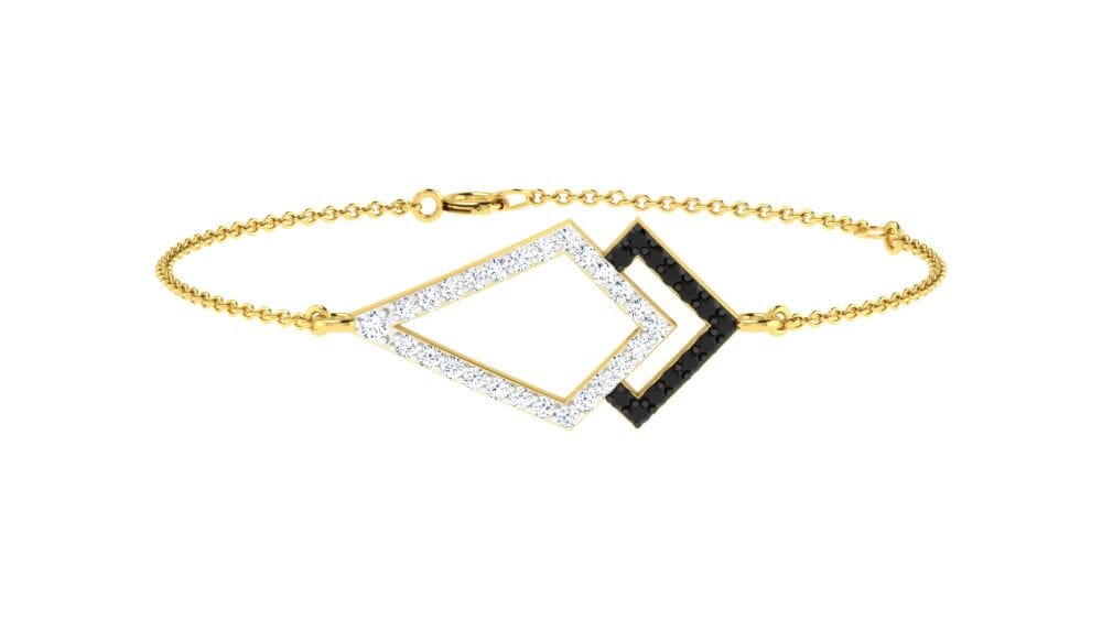 18KT Gold and 0.15 carat E-F/VS Diamond Chain Bracelet