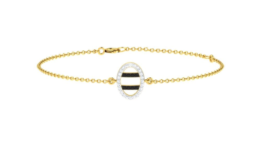 18KT Gold and 0.12 carat E-F/VS Diamond Chain Bracelet