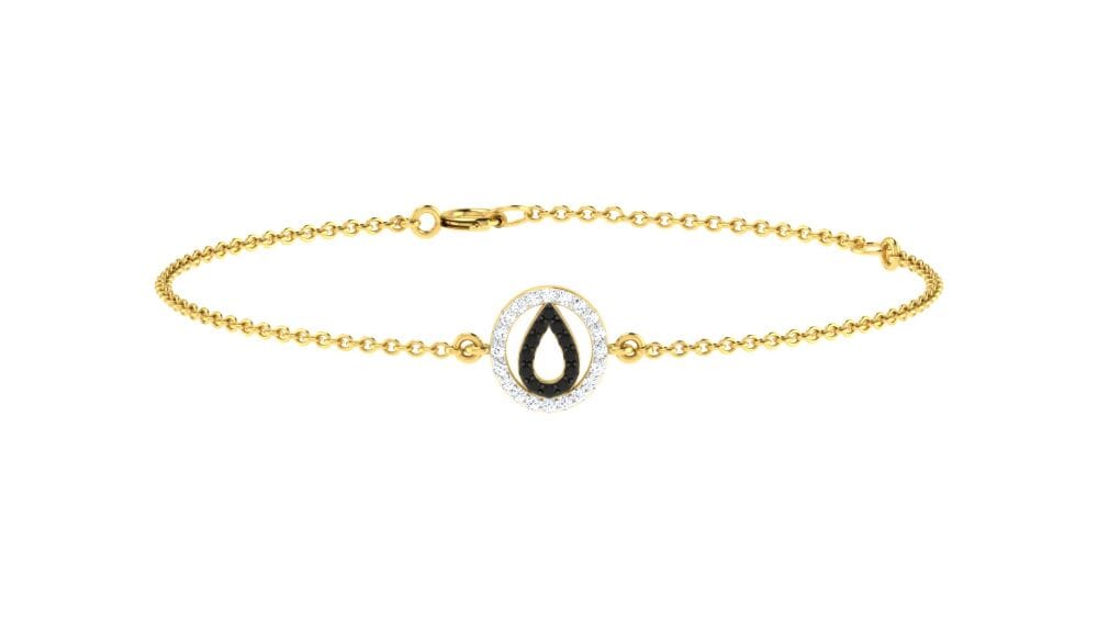 18KT Gold and 0.14 carat E-F/VS Diamond Chain Bracelet
