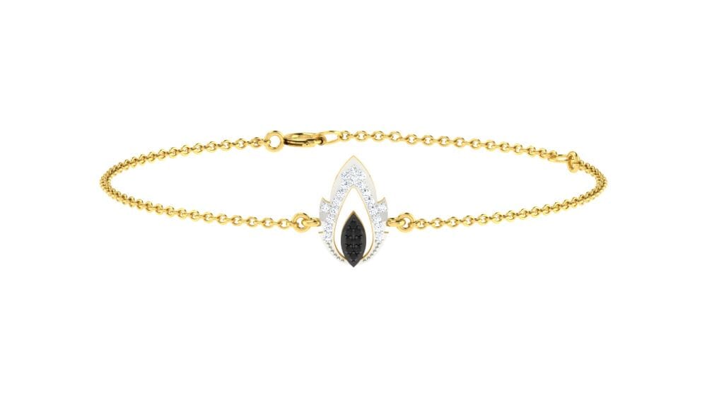 18KT Gold and 0.10 carat E-F/VS Diamond Chain Bracelet