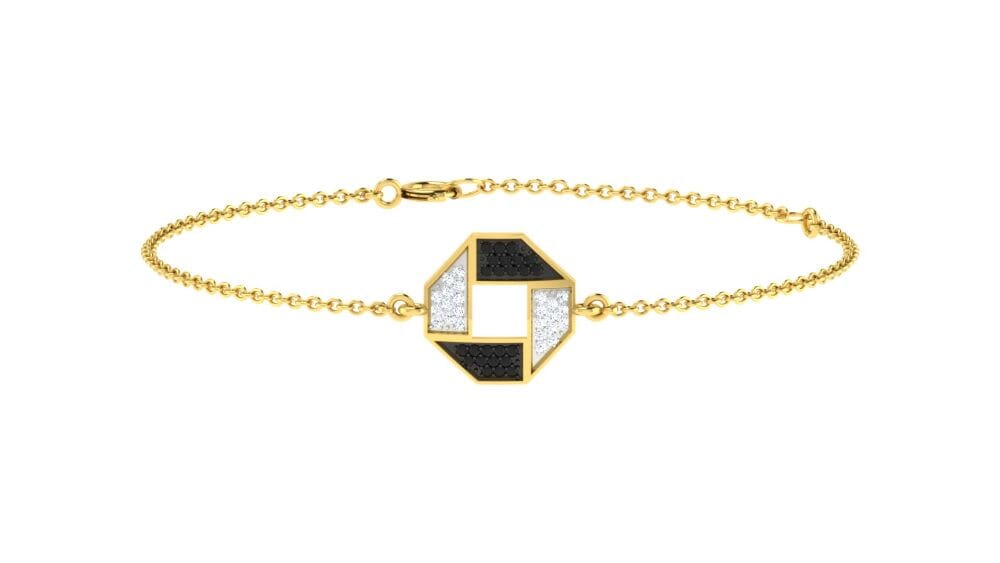 18KT Gold and 0.18 carat E-F/VS Diamond Chain Bracelet