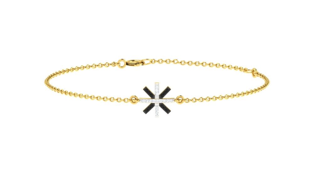 18KT Gold and 0.10 carat E-F/VS Diamond Chain Bracelet