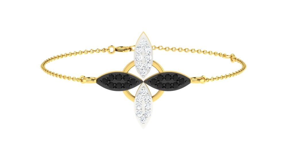 18KT Gold and 0.12 carat E-F/VS Diamond Chain Bracelet
