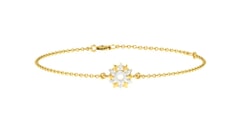 18KT Gold and 0.06 carat E-F/VS Diamond Chain Bracelet