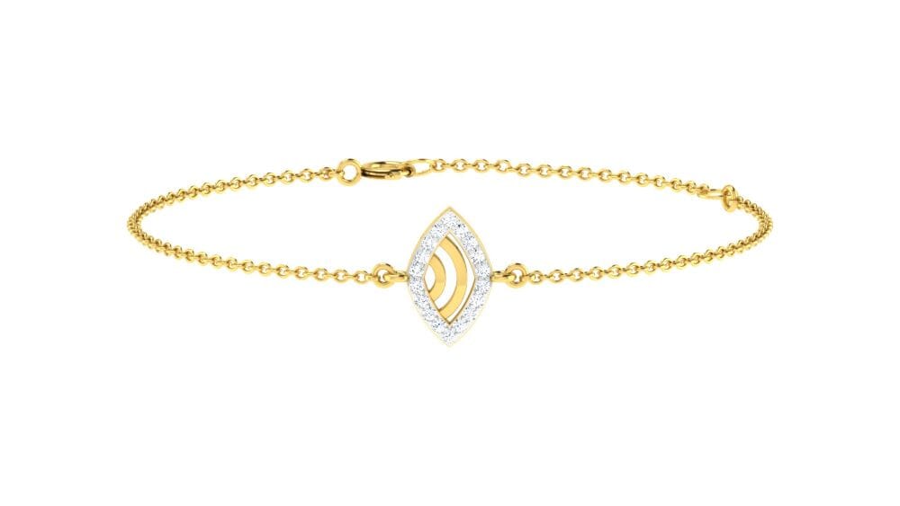 18KT Gold and 0.07 carat E-F/VS Diamond Chain Bracelet