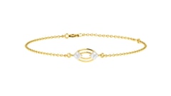 18KT Gold and 0.03 carat E-F/VS Diamond Chain Bracelet