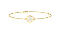 18KT Gold and 0.06 carat E-F/VS Diamond Chain Bracelet