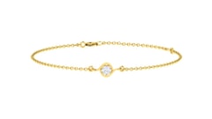 18KT Gold and 0.08 carat E-F/VS Diamond Chain Bracelet