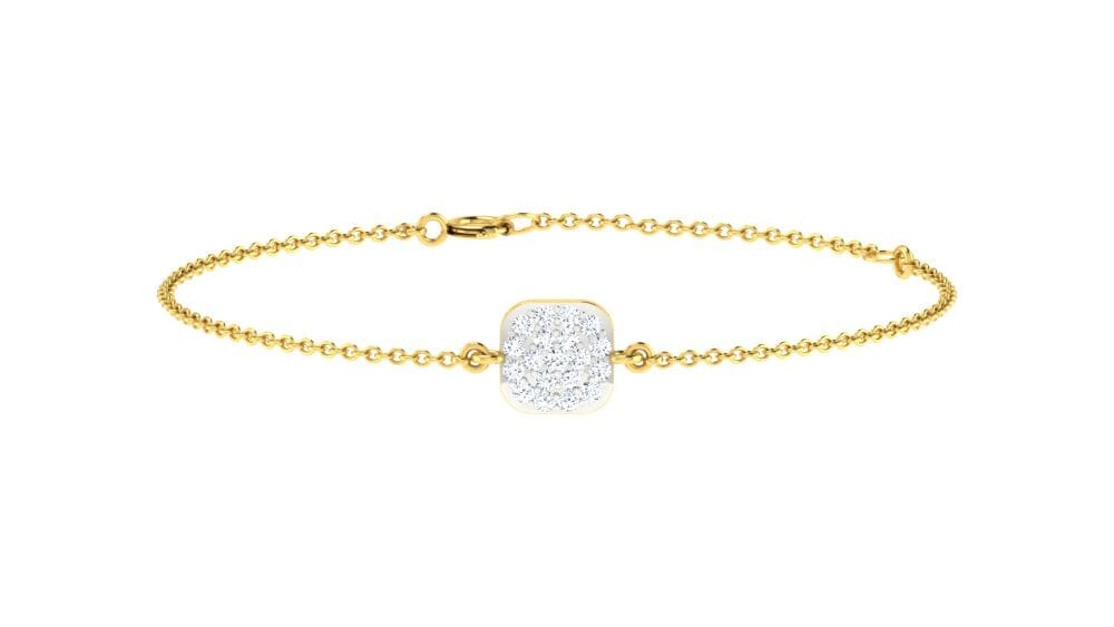 18KT Gold and 0.10 carat E-F/VS Diamond Chain Bracelet