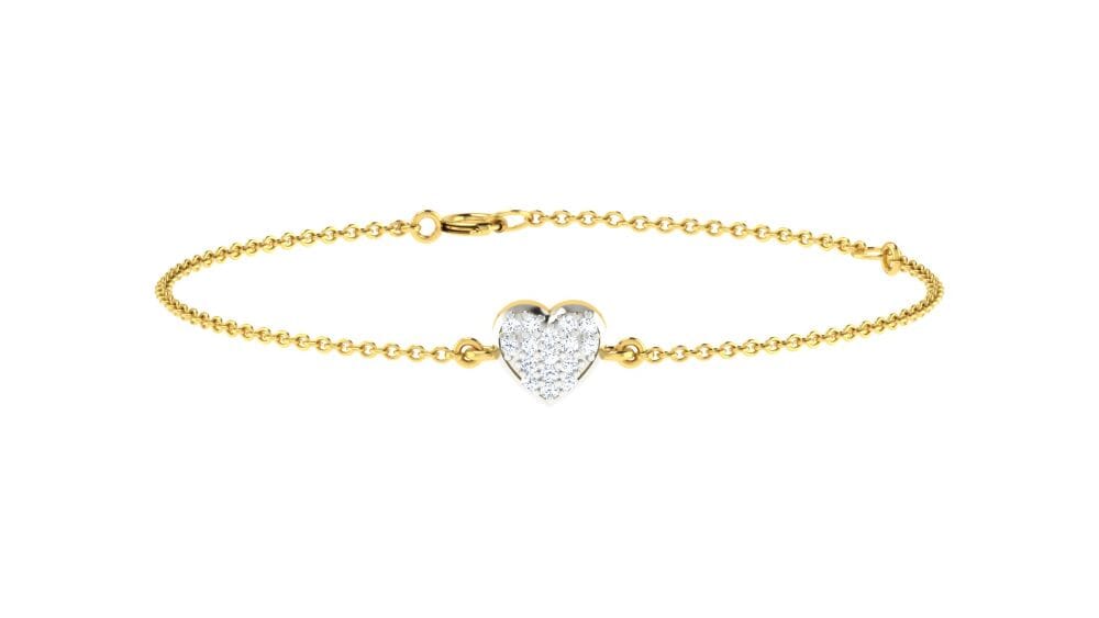 18KT Gold and 0.10 carat E-F/VS Diamond Chain Bracelet