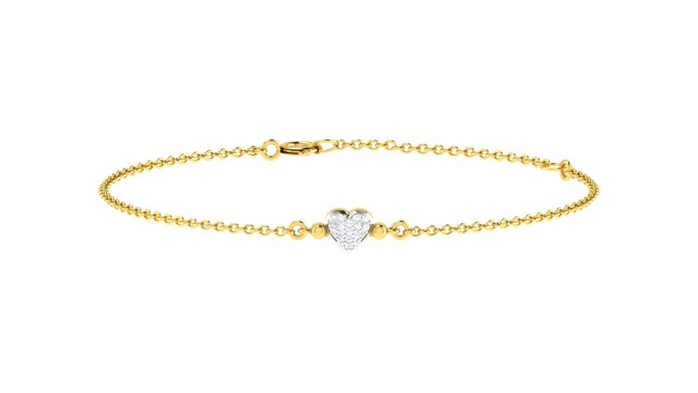 18KT Gold and 0.10 carat E-F/VS Diamond Chain Bracelet