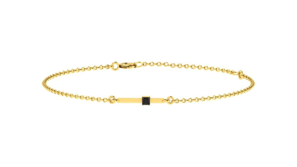 18KT Gold and 0.02 carat E-F/VS Diamond Chain Bracelet