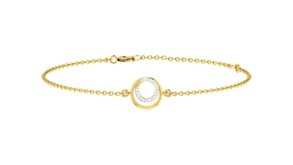 18KT Gold and 0.09 carat E-F/VS Diamond Chain Bracelet