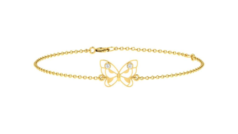 18KT Gold and 0.22 carat E-F/VS Diamond Chain Bracelet