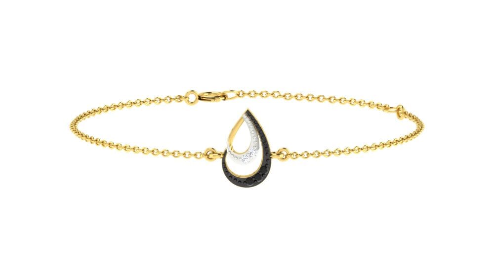 18KT Gold and 0.03 carat E-F/VS Diamond Chain Bracelet