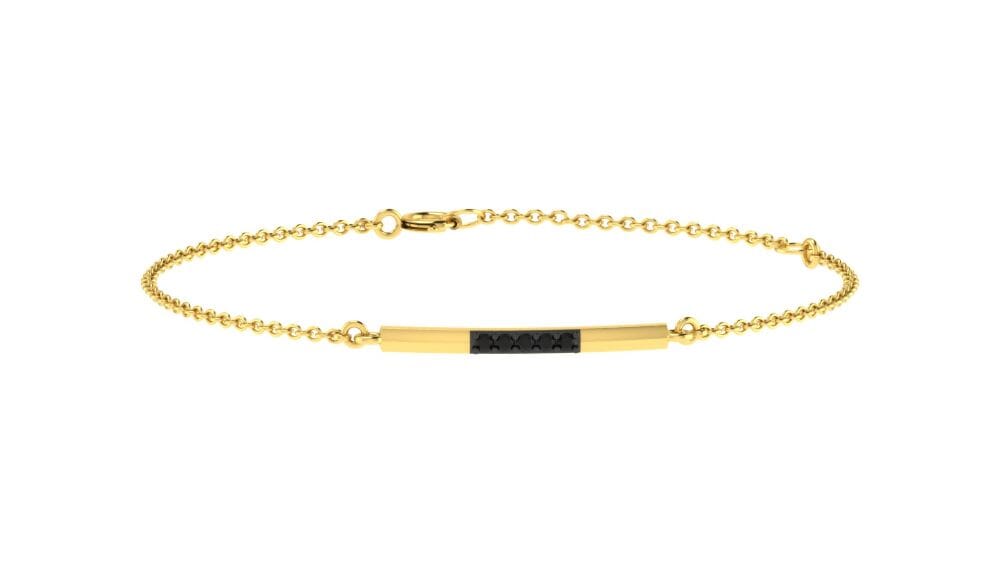 18KT Gold and 0.04 carat E-F/VS Diamond Chain Bracelet