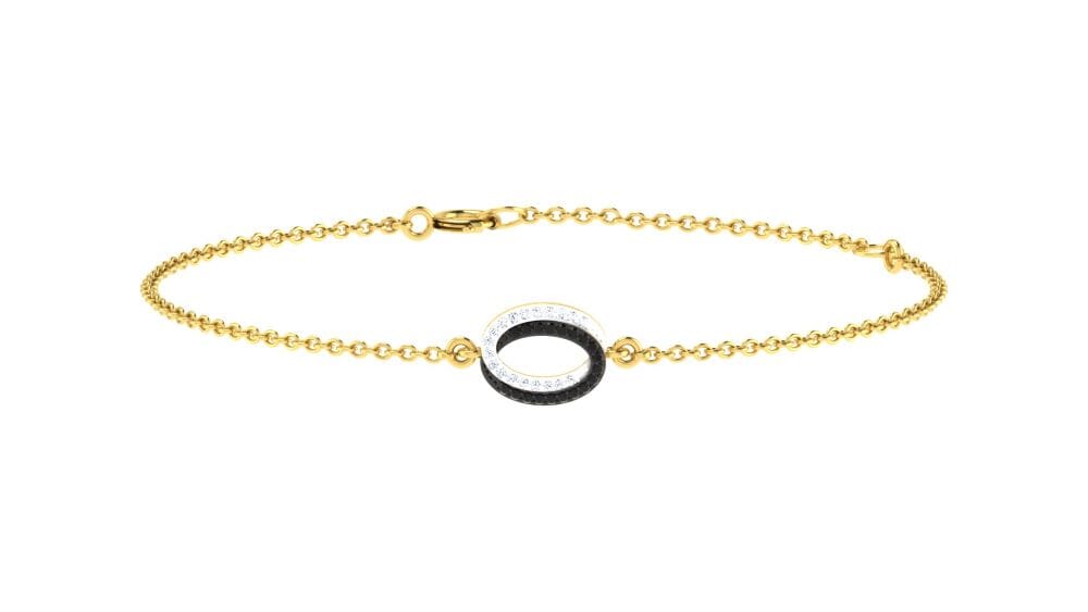 18KT Gold and 0.19 carat E-F/VS Diamond Chain Bracelet
