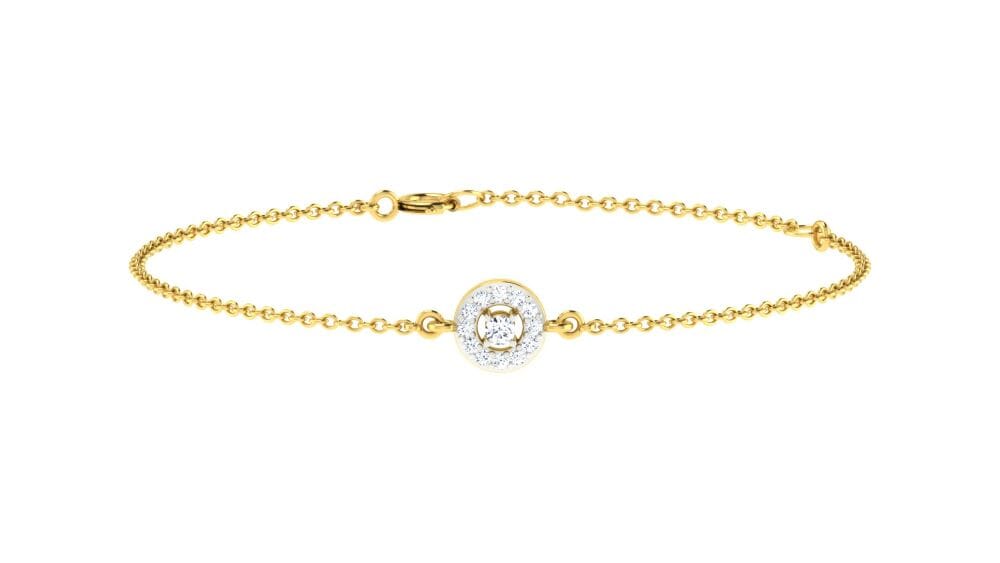 18KT Gold and 0.17 carat E-F/VS Diamond Chain Bracelet