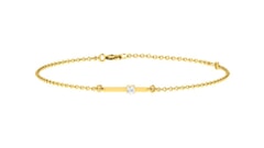18KT Gold and 0.02 carat E-F/VS Diamond Chain Bracelet