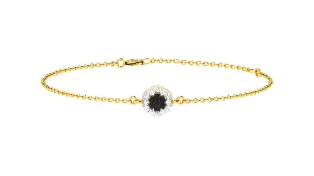 18KT Gold and 0.11 carat E-F/VS Diamond Chain Bracelet