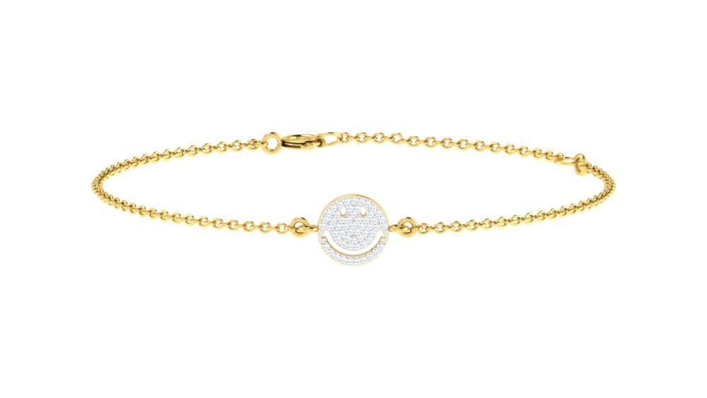 18KT Gold and 0.11 carat E-F/VS Diamond Chain Bracelet