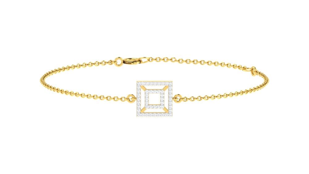 18KT Gold and 0.28 carat E-F/VS Diamond Chain Bracelet