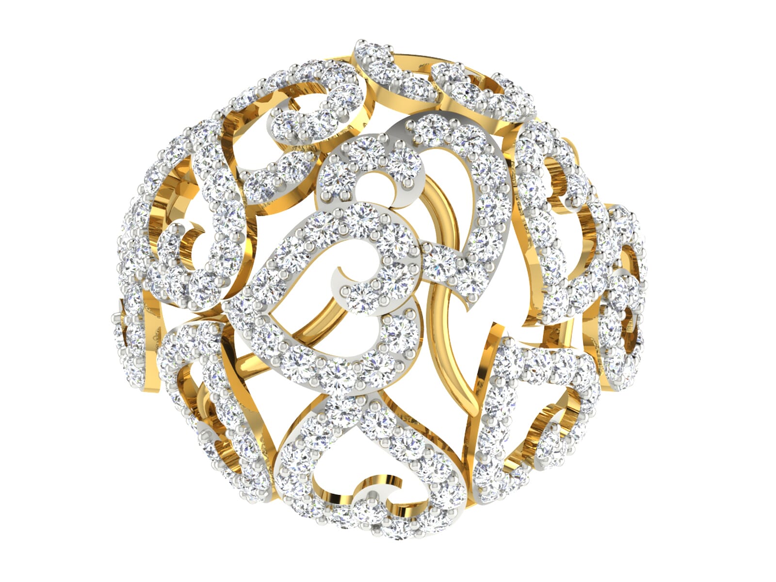 18KT Gold and 2.20 Carat F Color VS Clarity Diamond Ring