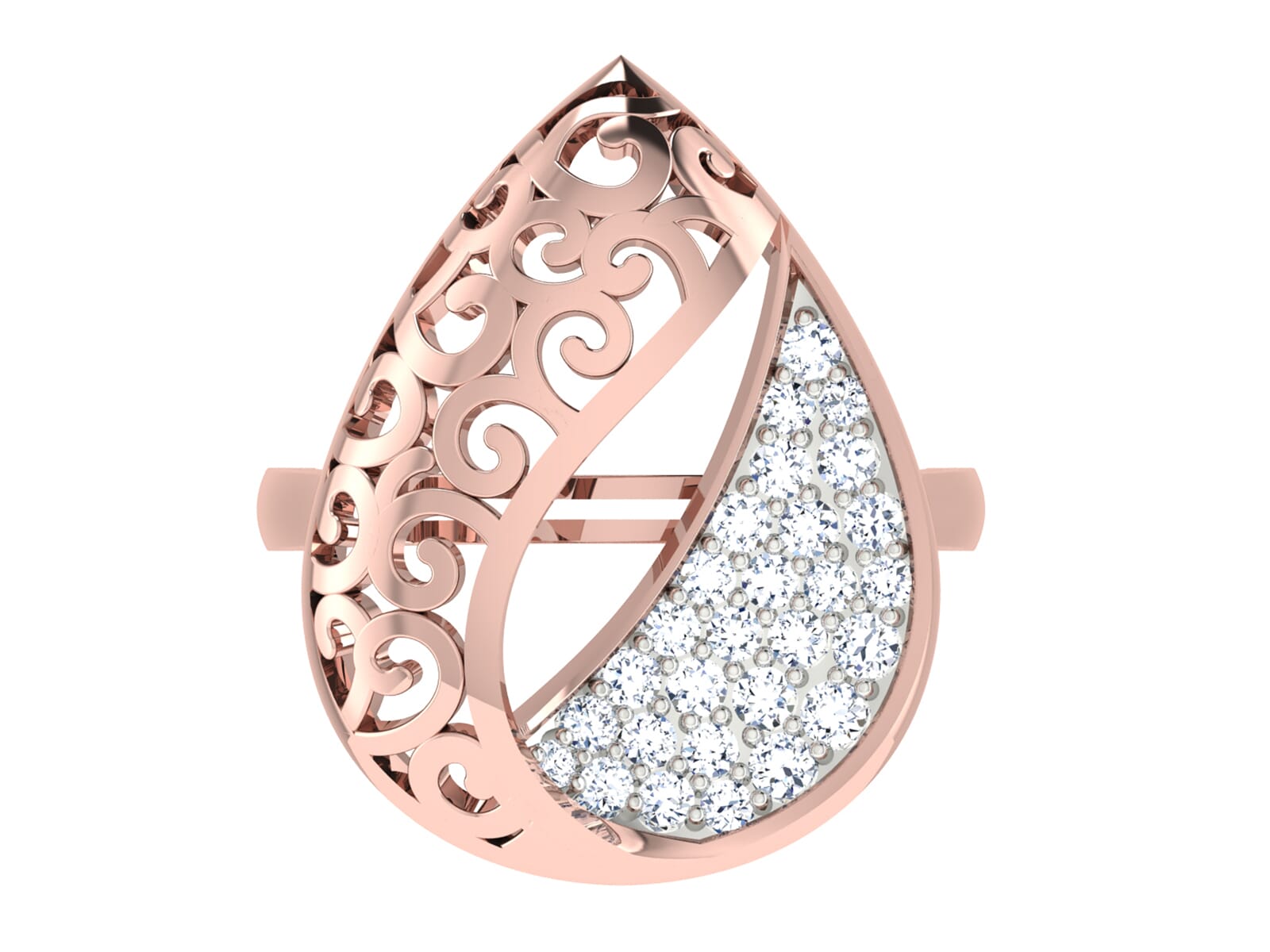 18KT Gold and 0.54 Carat F Color VS Clarity Diamond Ring