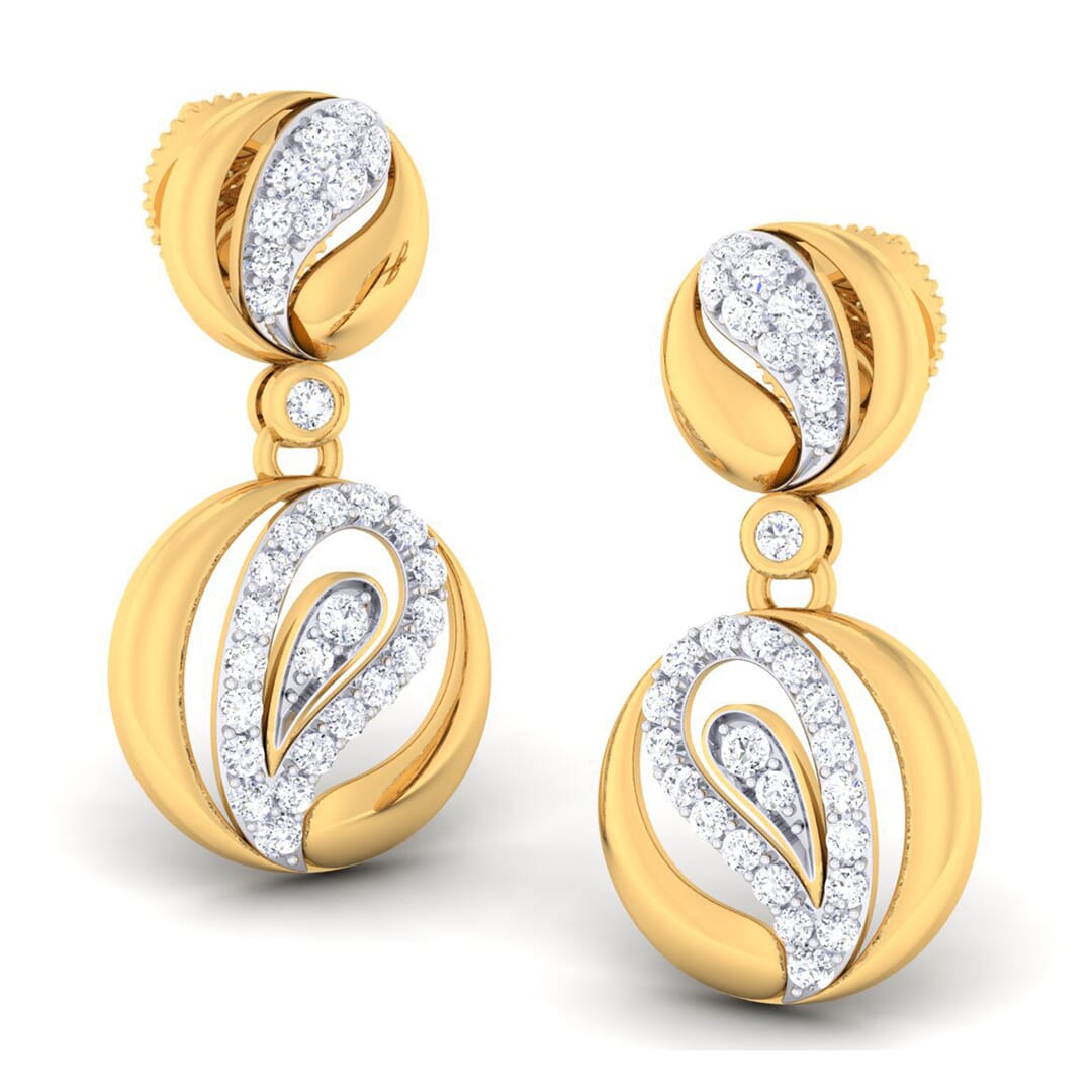 18K Gold Earring and 0.80 carat Diamonds