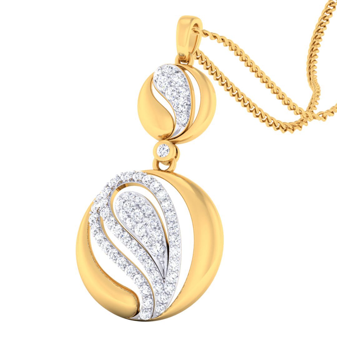 18K Gold Pendant and 0.86 carat Diamonds