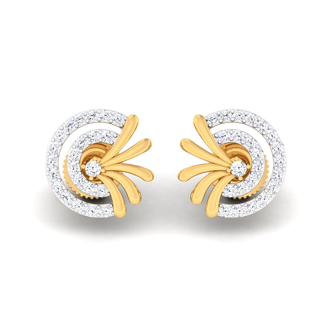 18K Gold Earring and 0.56 carat Diamonds