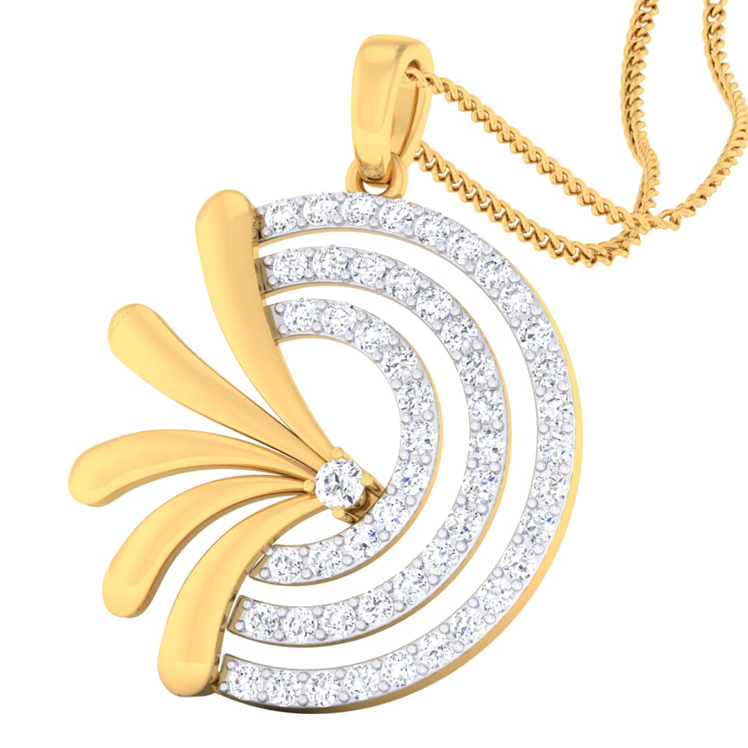 18K Gold Pendant and 0.67 carat Diamonds