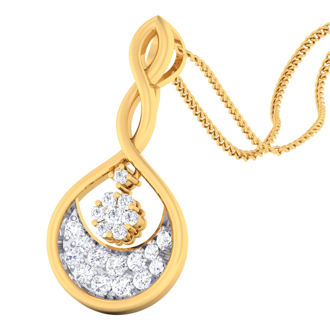 18K Gold Pendant and 0.29 carat Diamonds